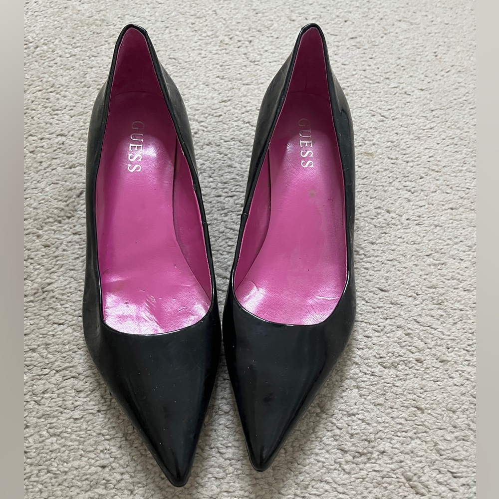 GUESS Black Heels with Pink Interior